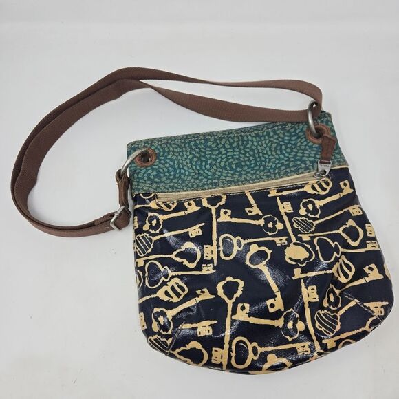 FOSSIL Key Per Crossbody Shoulder Bag Coated Canvas Adjustable Strap Y2K - Picture 6 of 16
